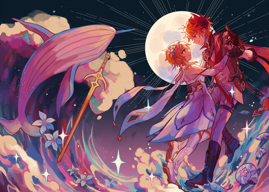 Genshin Impact Childe & Lumine "Starconches & Starlight" Print 10x14"