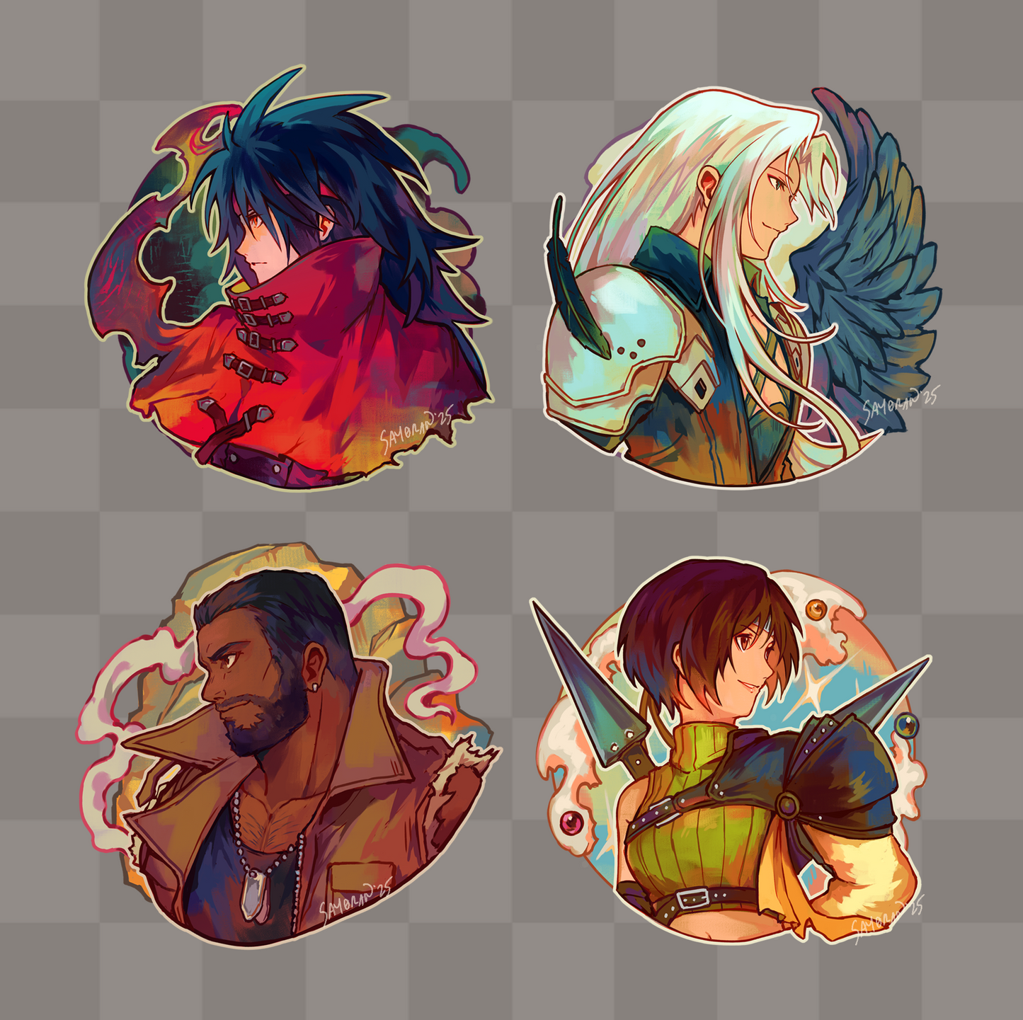 FF7 3" Layered Wood Pins