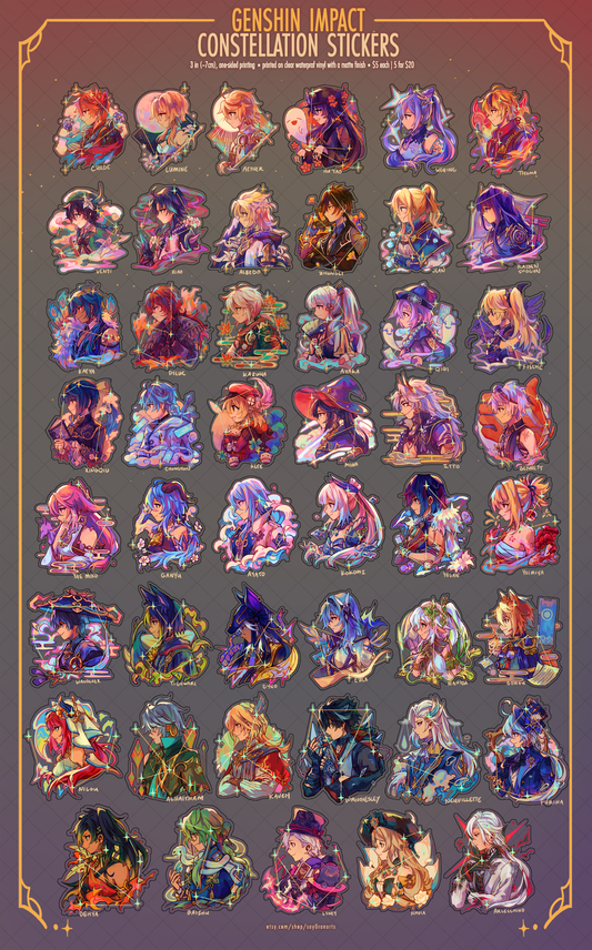 Genshin Impact 3" Constellation Stickers