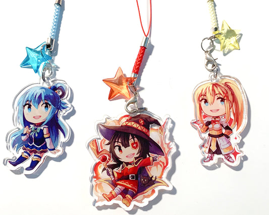 Konosuba 2" Clear Double-sided Acrylic Charms