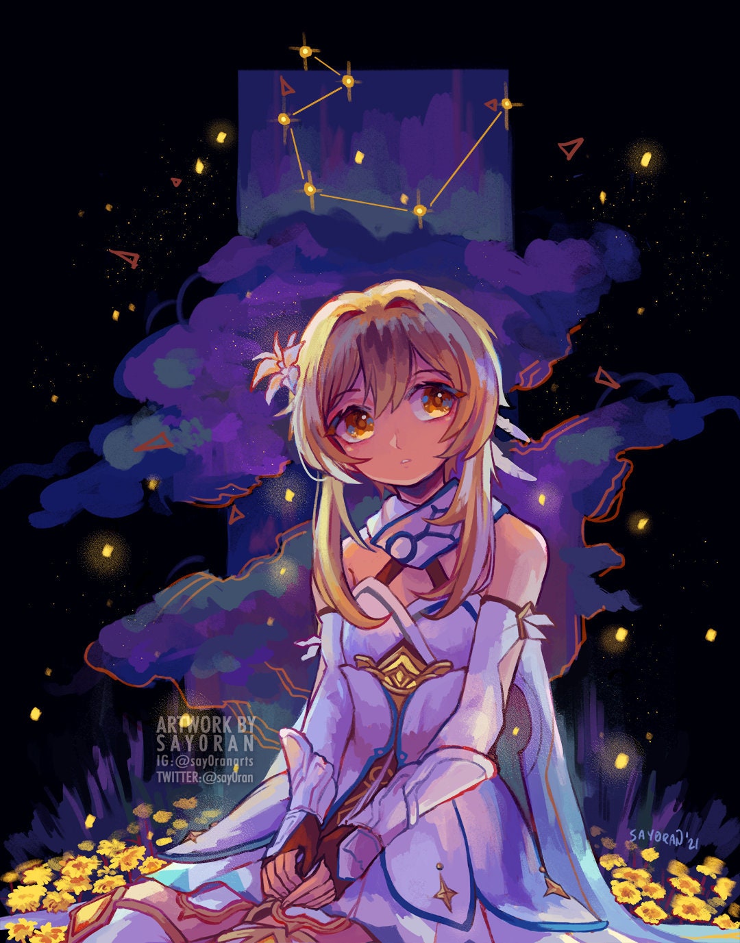 Genshin Impact Traveler - Lumine Print 8x10"