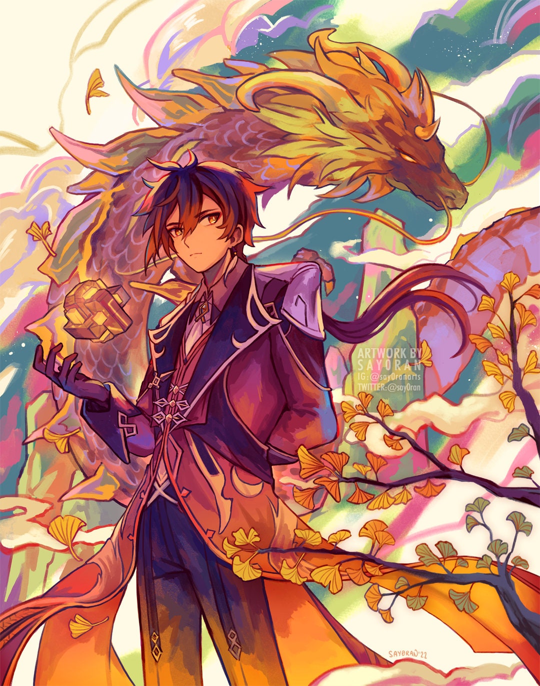 Genshin Impact Zhongli Print 11x14"