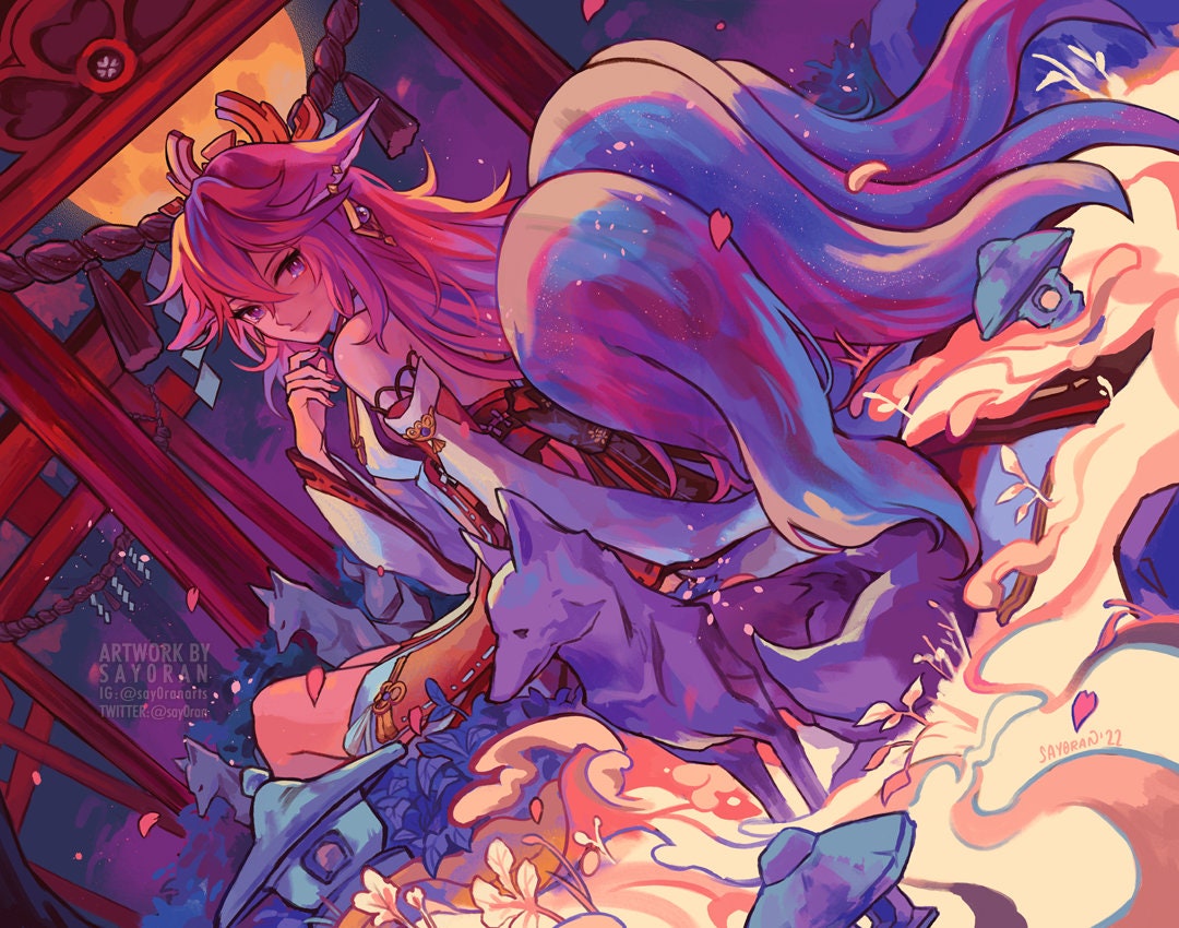 Genshin Impact Yae Miko Print 11x14"