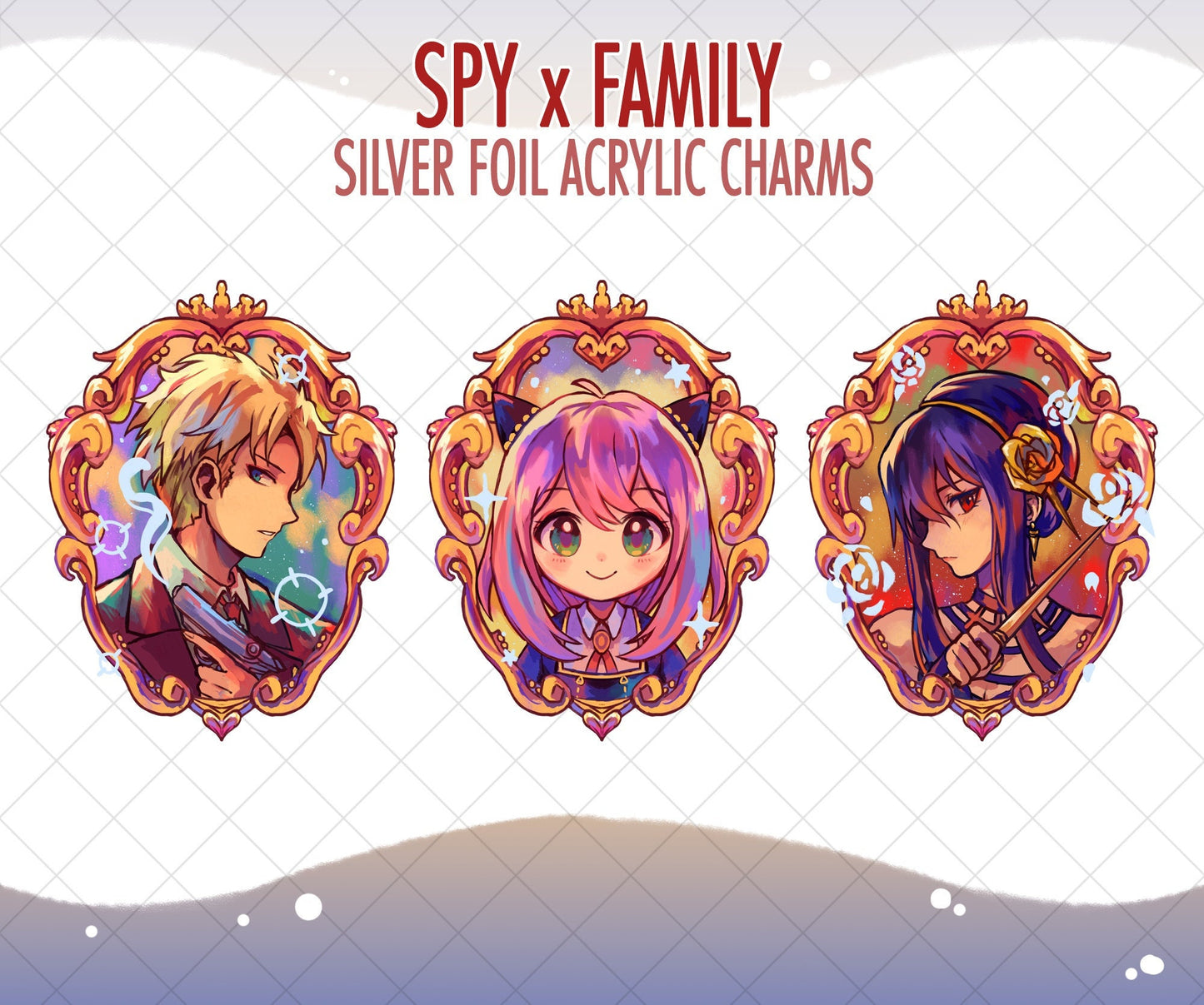 SxF 2.5" Silver Foil Acrylic Charms