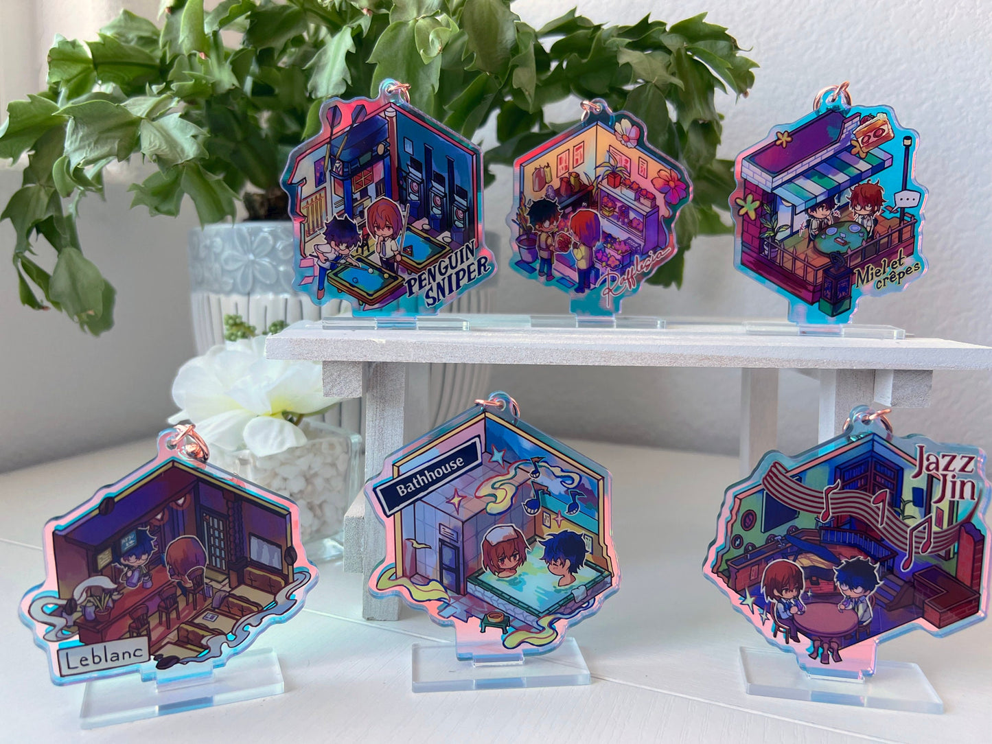 P5 Isometric Akechi & Joker Hangouts Acrylic Keychain Standees