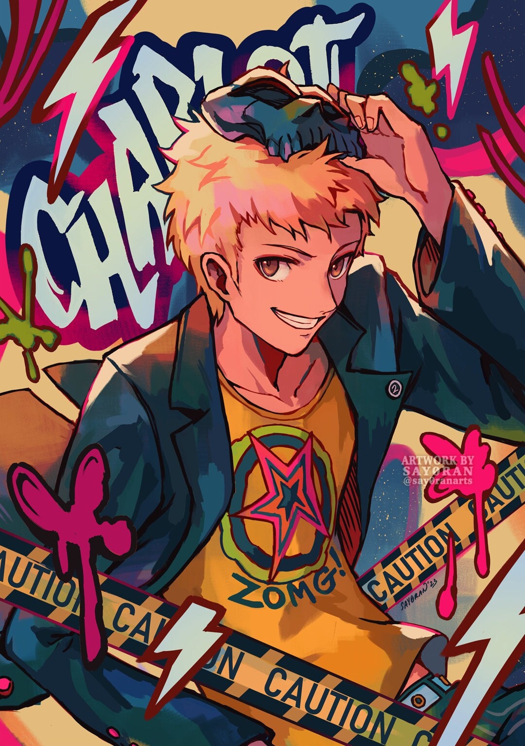 P5 Ryuji Sakamoto "Chariot" 5x7" Mini Foil Print