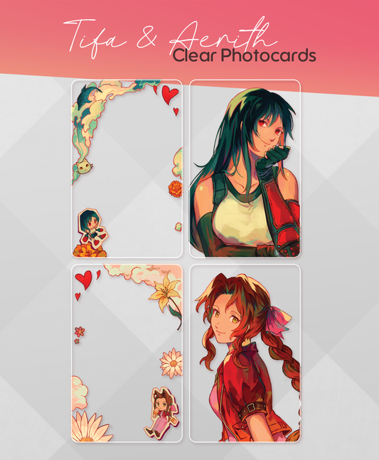 FF7 Tifa & Aerith Clear Photocards