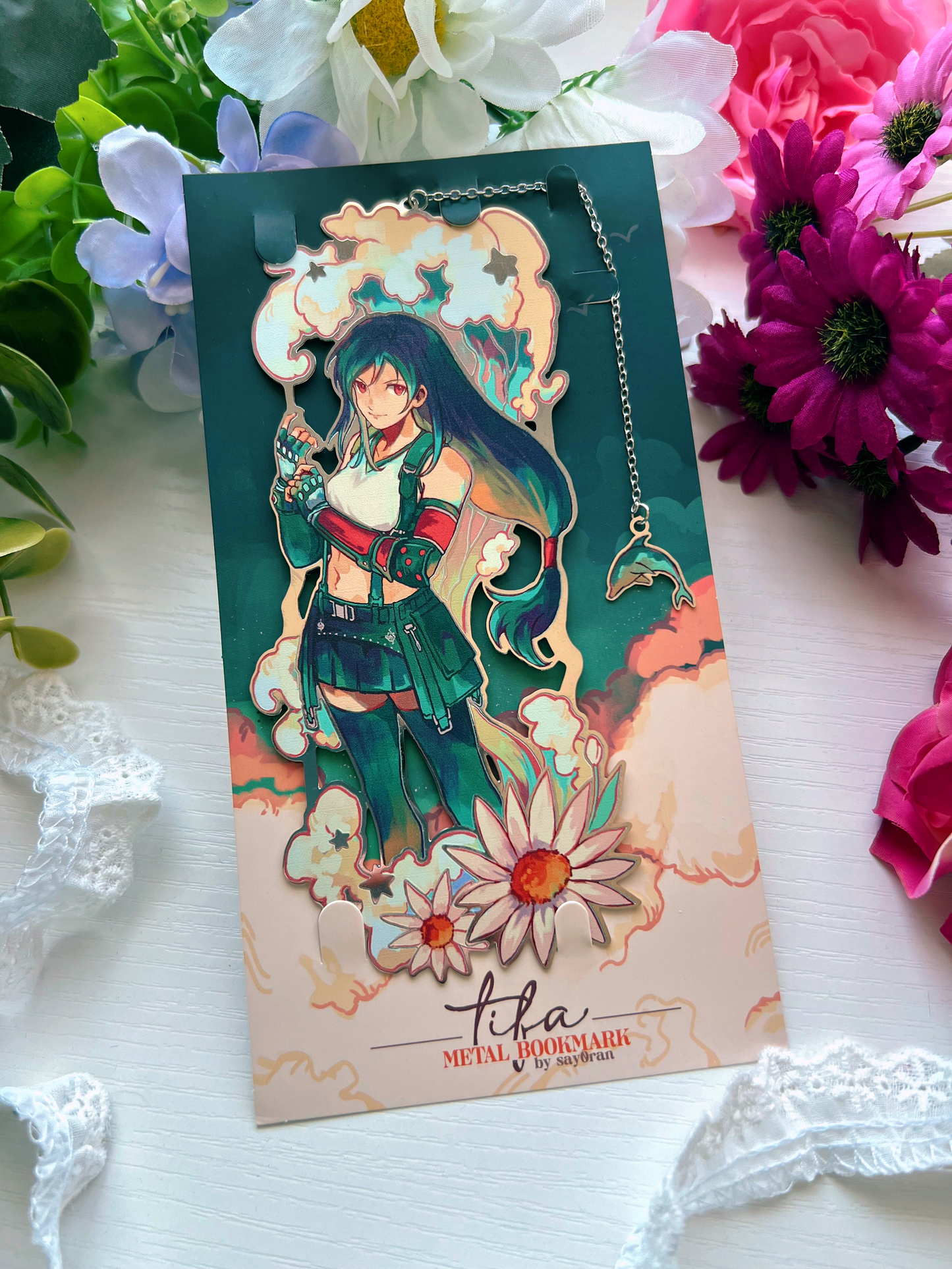 FF7 Tifa Silver Plated Metal Bookmark