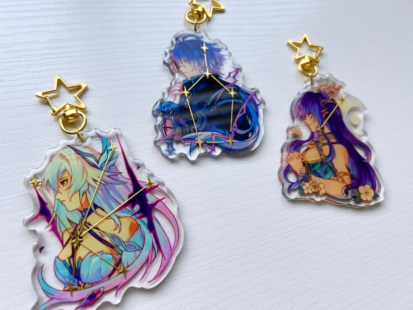 Genshin Impact 3" Gold Foil Constellation Charms (Pt. 2)