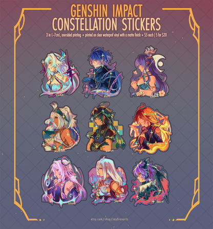 Genshin Impact 3" Constellation Stickers (Pt. 2)