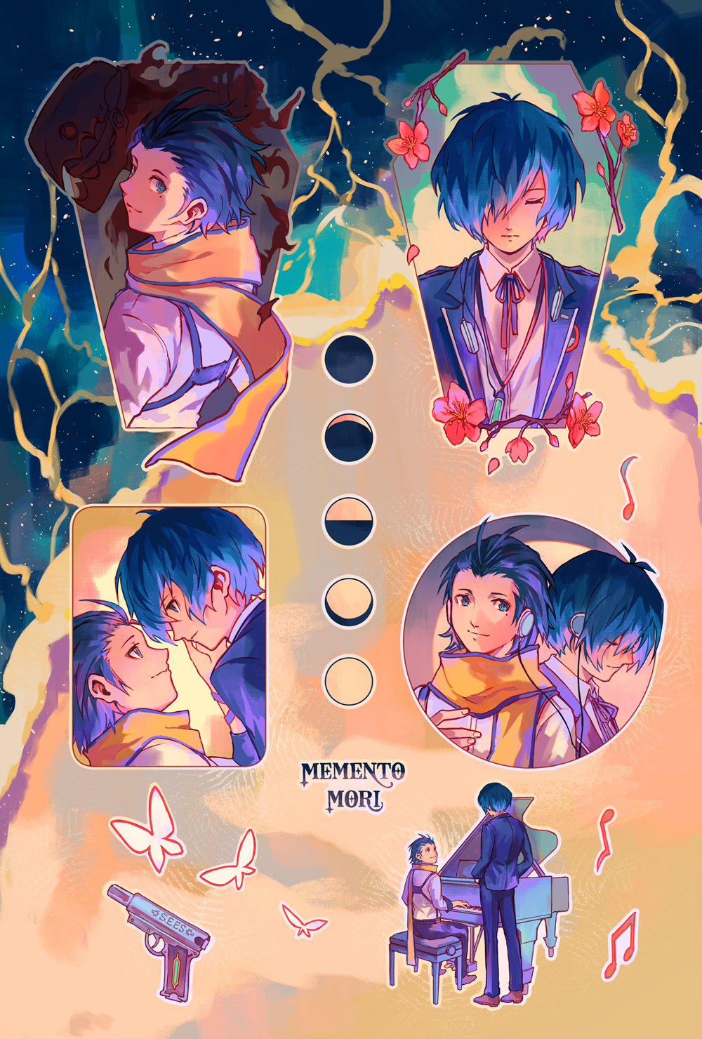 P3 Ryoji & Protagonist 6x9" Sticker Sheet