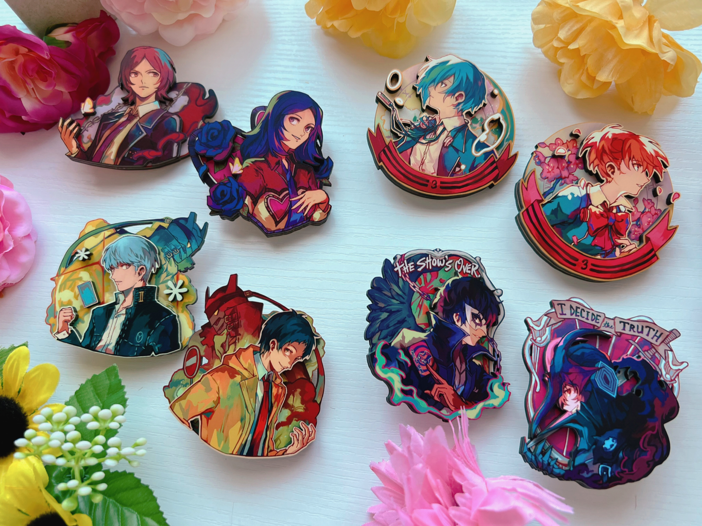 Persona 3" Layered Wood Pins