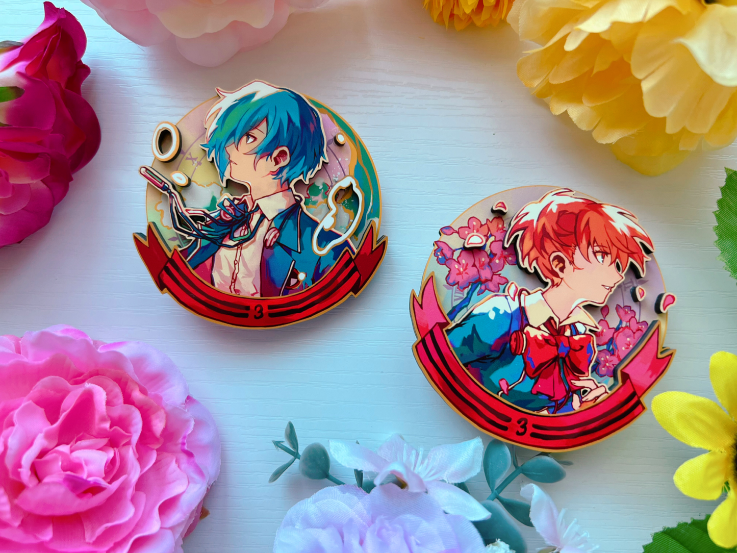 Persona 3" Layered Wood Pins