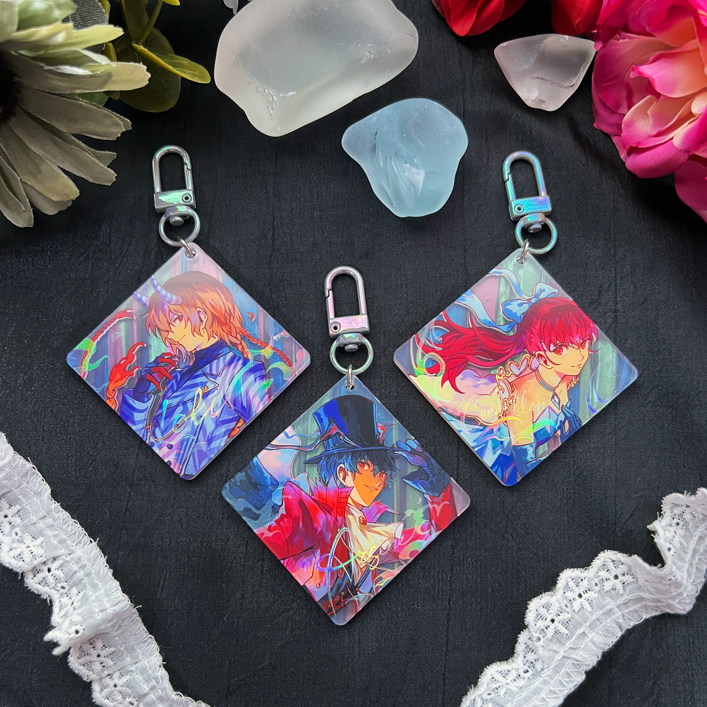 P5 2.5" Royal Trio Aurora Film Acrylic Charms