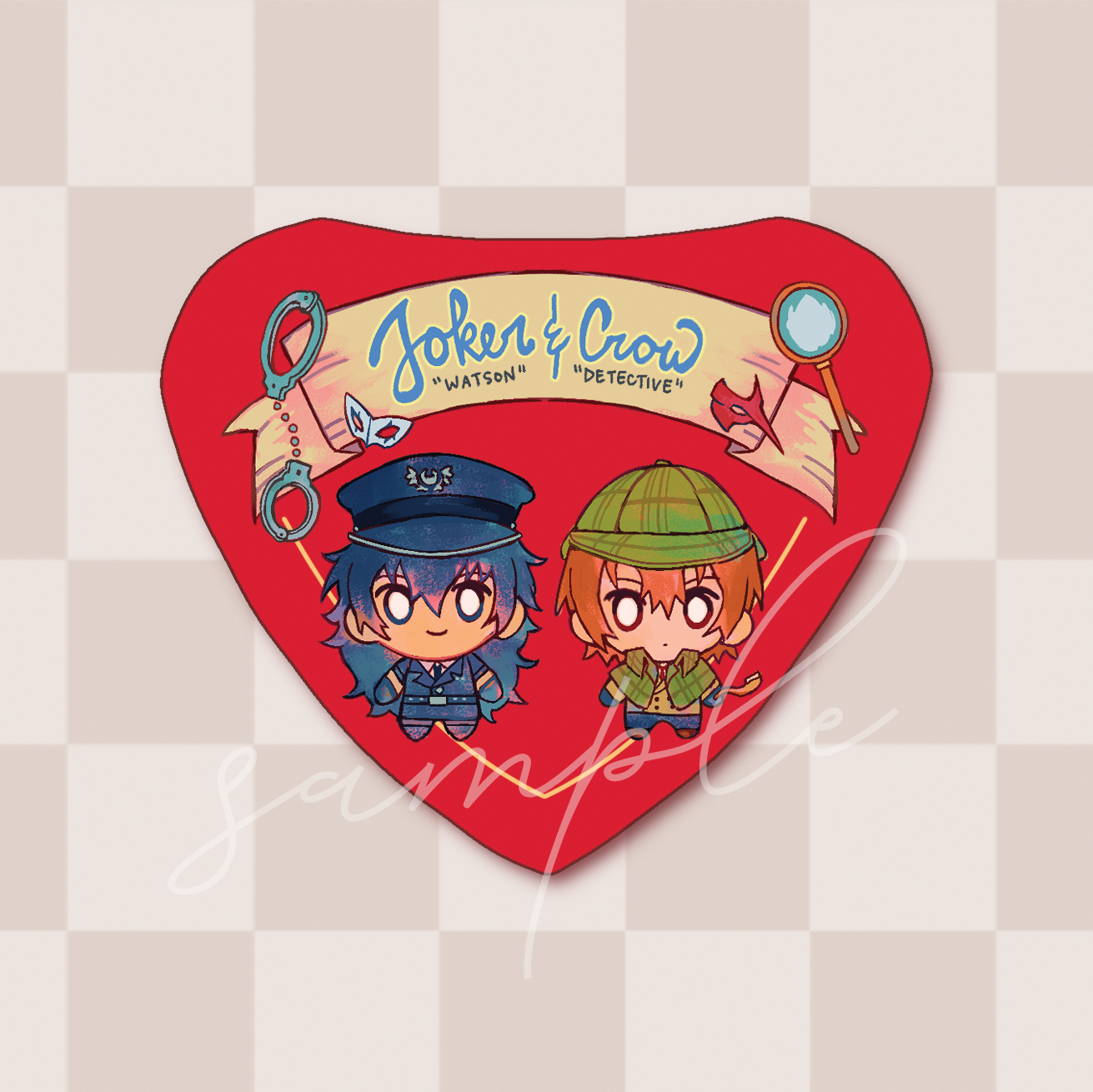 P5 Joker & Akechi Nui 1.5in Wooden Magnet