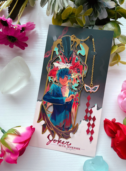 P5 Joker Gold Plated Metal Bookmark