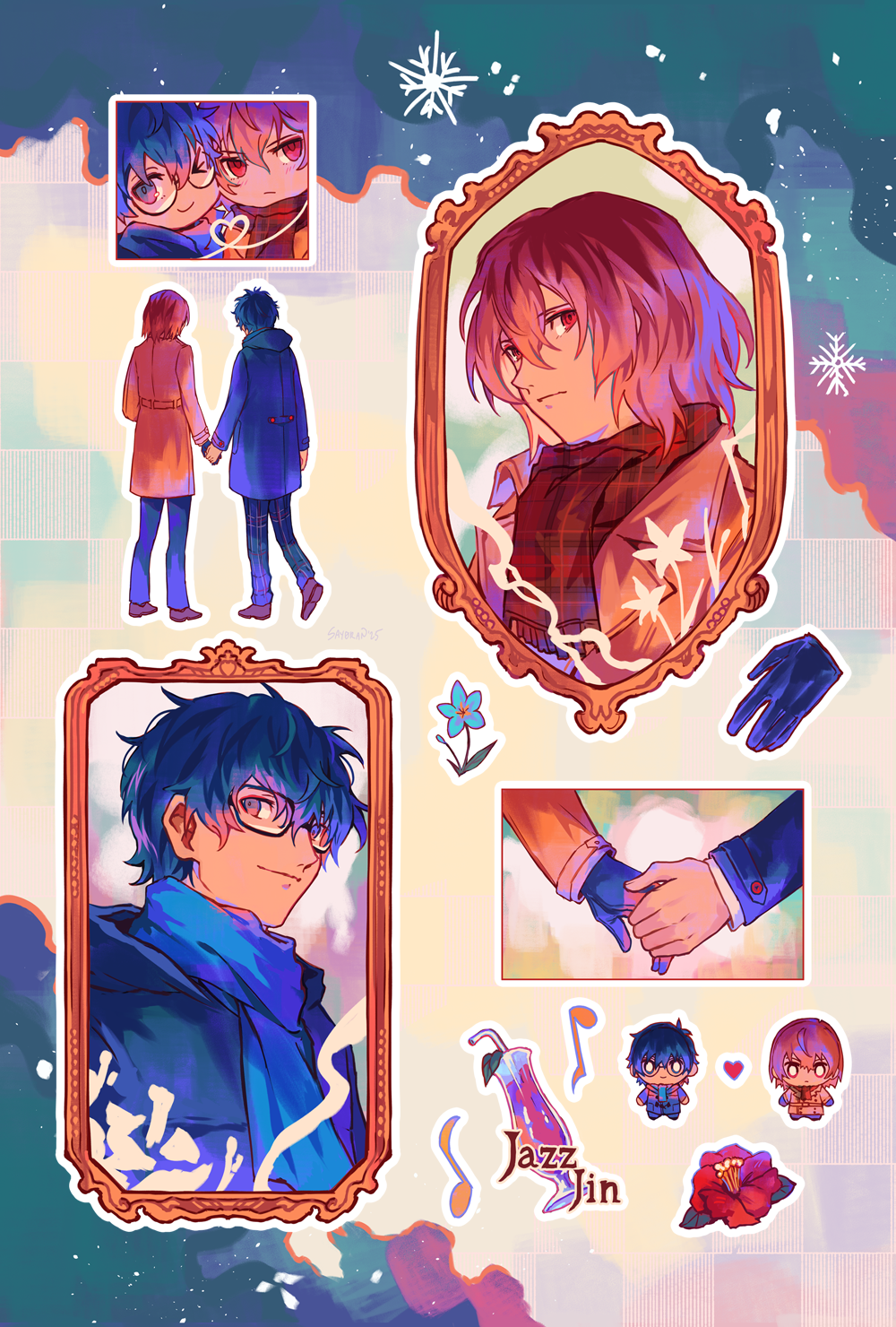 P5 Akechi & Joker 3rd Semester 6x9" Sticker Sheet