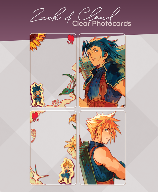 FF7 Zack & Cloud Clear Photocards