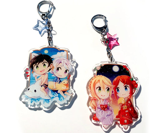 ToZ Sorey and Mikleo, Rose and Alisha 2.5" Summer Clear Double-Sided Charms