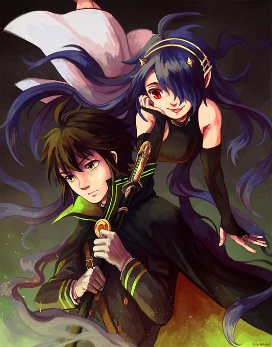 Owari no Seraph Yuu & Asuramaru Print 11x14"