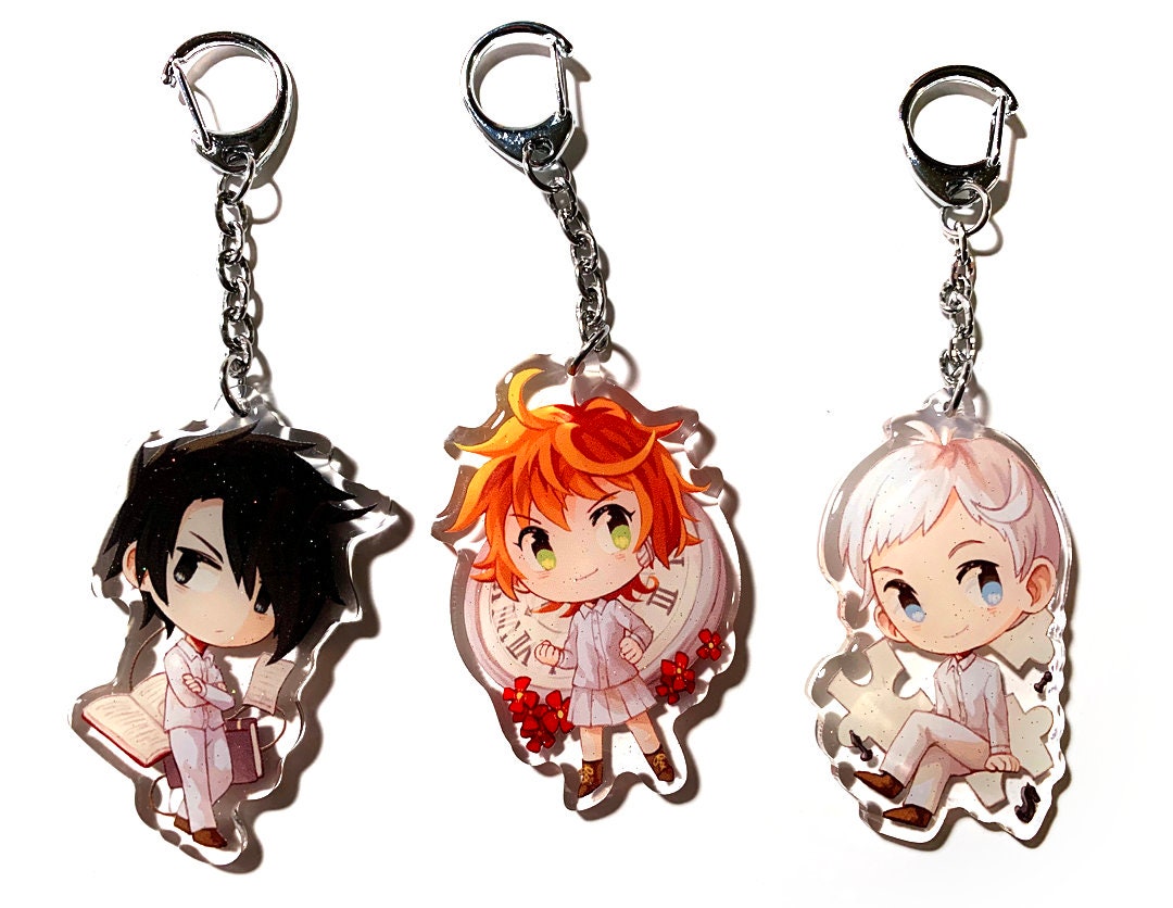 Yakusoku no Neverland - Emma, Ray, Norman 2.5" Clear Double-Sided Charms