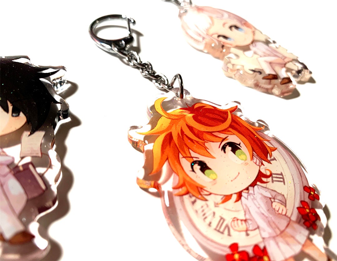 Yakusoku no Neverland - Emma, Ray, Norman 2.5" Clear Double-Sided Charms