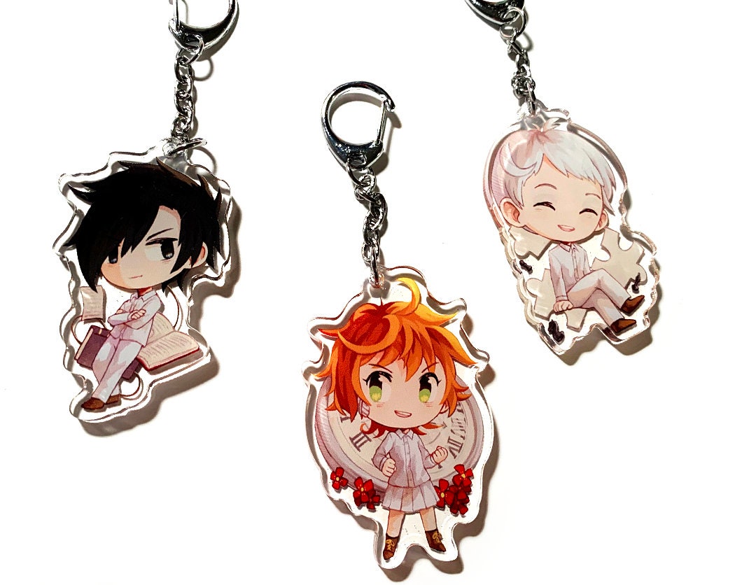 Yakusoku no Neverland - Emma, Ray, Norman 2.5" Clear Double-Sided Charms