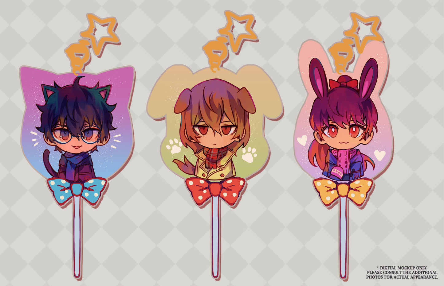 P5 Royal Trio Acrylic Lollipop Charms