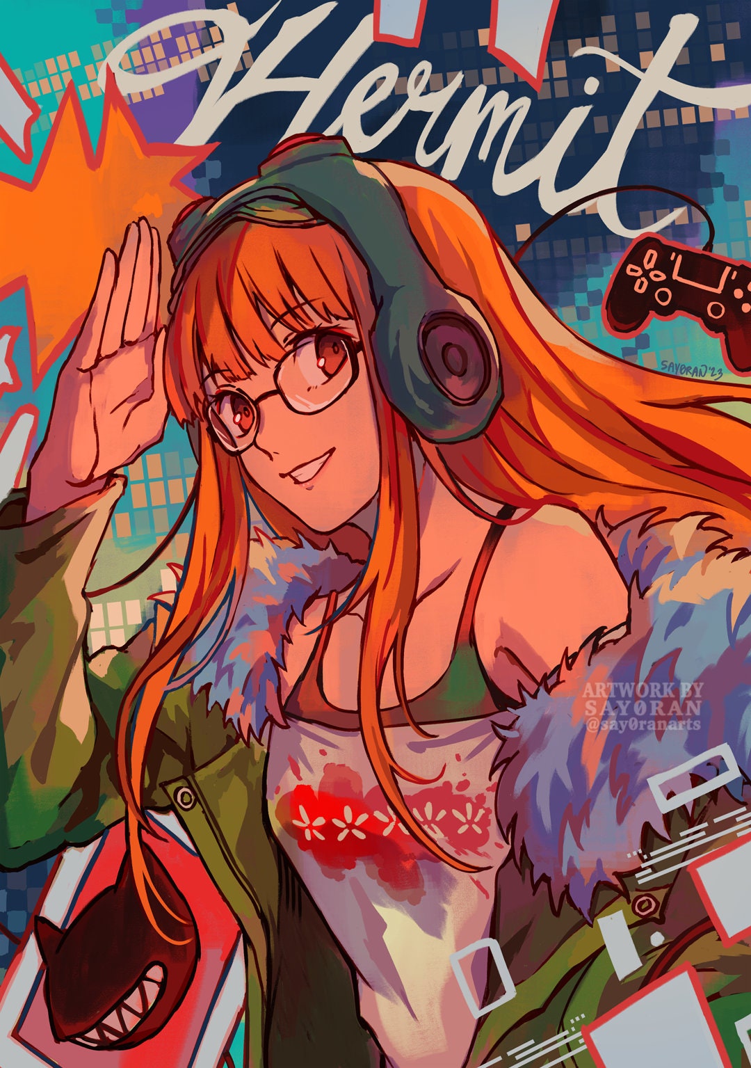 P5 Futaba Sakura "Hermit" 5x7" Mini Foil Print